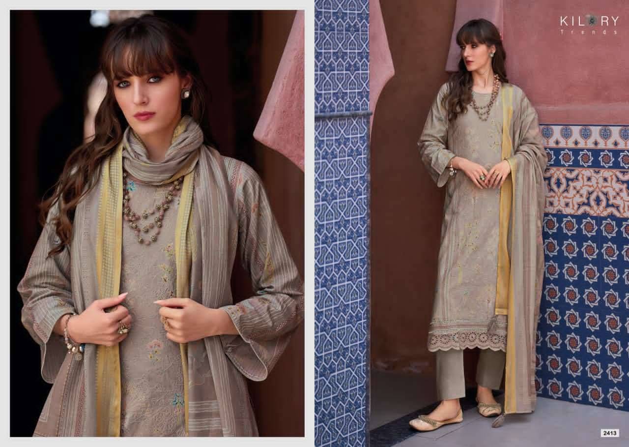 ZAIENA By KILORY TRENDS 2411 To 2416 Series Beautiful Festive Suits Colorful Stylish Fancy Casual Wear PURE LAWN COTTON Dresses At Wholesale Price